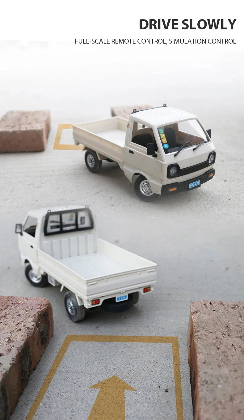 ZWN 1:12/1:16 Retro Rc Car With LED Lights Full-scale Simulation Vehicle Professional 4WD Remote Control Pickup Truck Model Toys