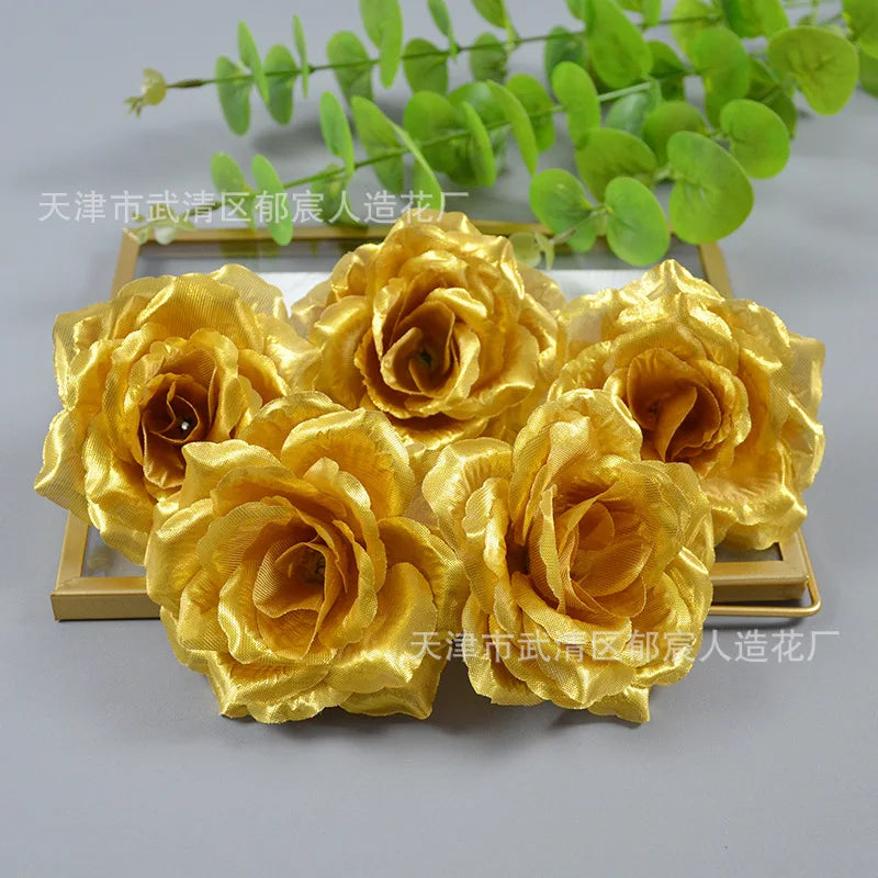 10pcs 10cm Artificial Roses Flower Heads DIY Wedding Home Decoration Party Festival Supplies Fake Flowers