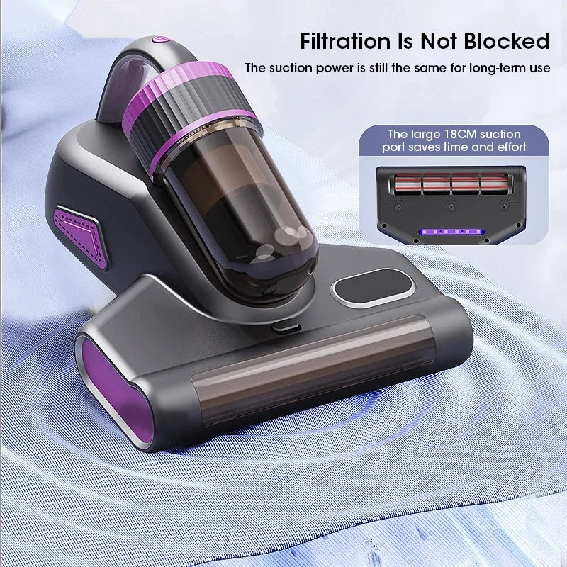 Portable 15Kpa Mite Remover Wireless Handheld Home Ultraviolet Sterilization Powerful Suction Vacuum Cleaner for Sofa Mattresses