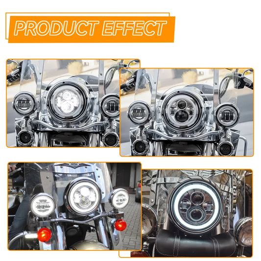 Classic 7 Inch Motorcycle Led Headlight For Harley Yamha Honda 7" Headlight Motorcycle LED lamp Cafe Racer DRL H4 Headlamp