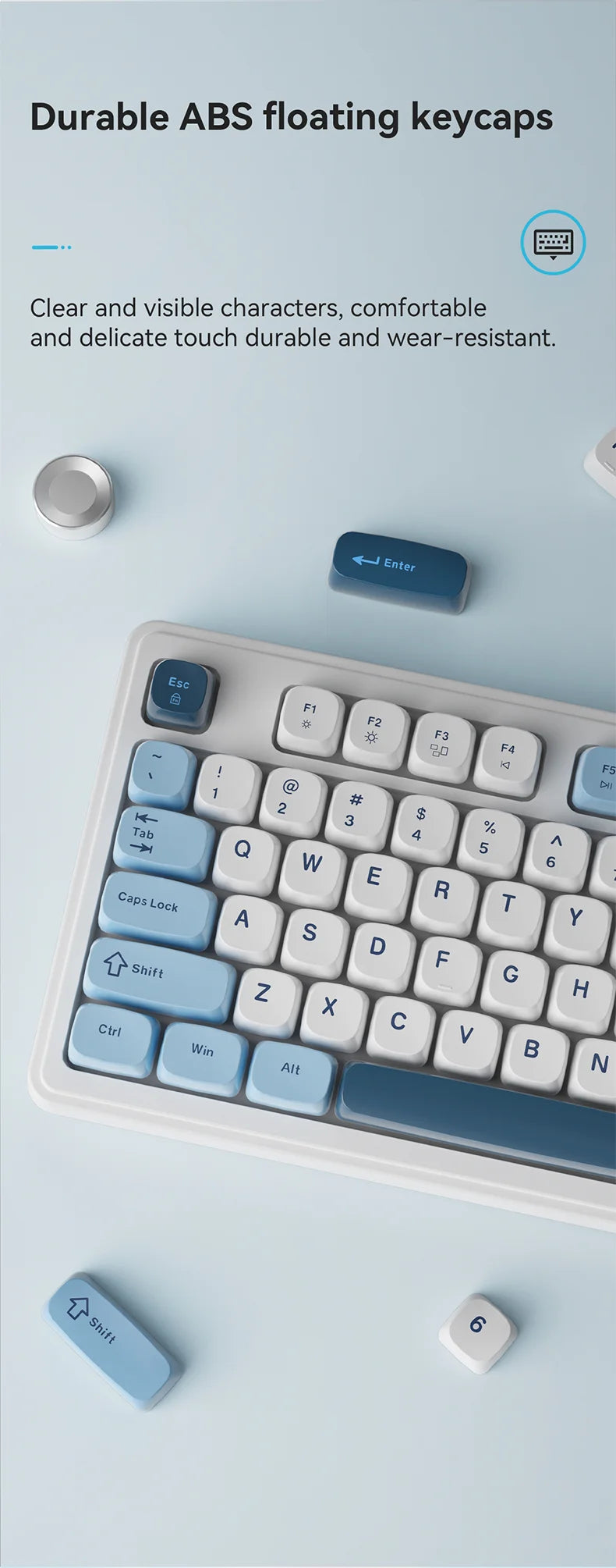 AJAZZ AF98 wireless\wired-film keyboard film keyboard feel 99-key desktop computer external office gaming game home typing