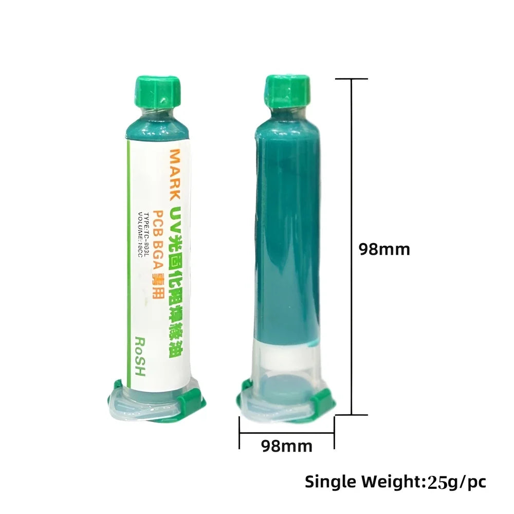 1-5pcs 10CC UV Curing Solder Mask Ink Resistance Paste Green Oil for PCB BGA Circuit Board Protect Paint Electronic Repair Tools
