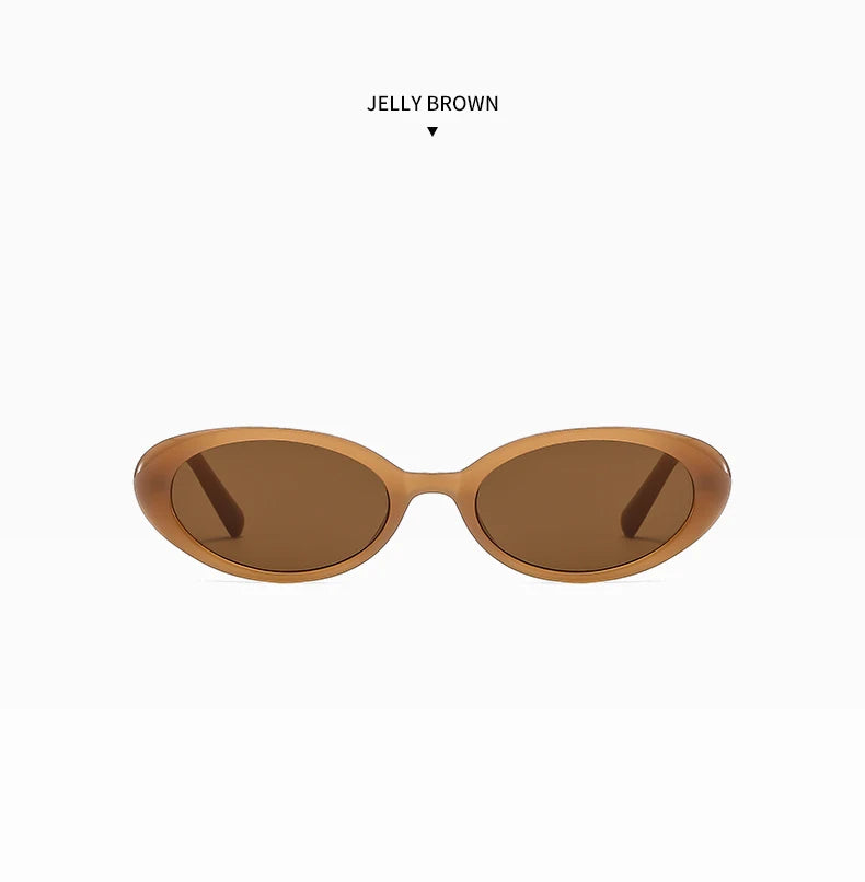 New Women's Retro Oval Sunglasses Black Small Frame Fashion Brand Trendy Hot Points Sun Glasses Female Lady Goggle UV400