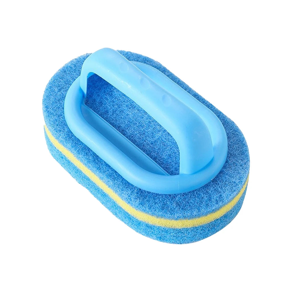 3PCS Household Cleaning Tool Brush with Handle Sponge Easy To Clean Kitchen, Bathroom, Ceramic Tiles, Walls and Windows Cleaning
