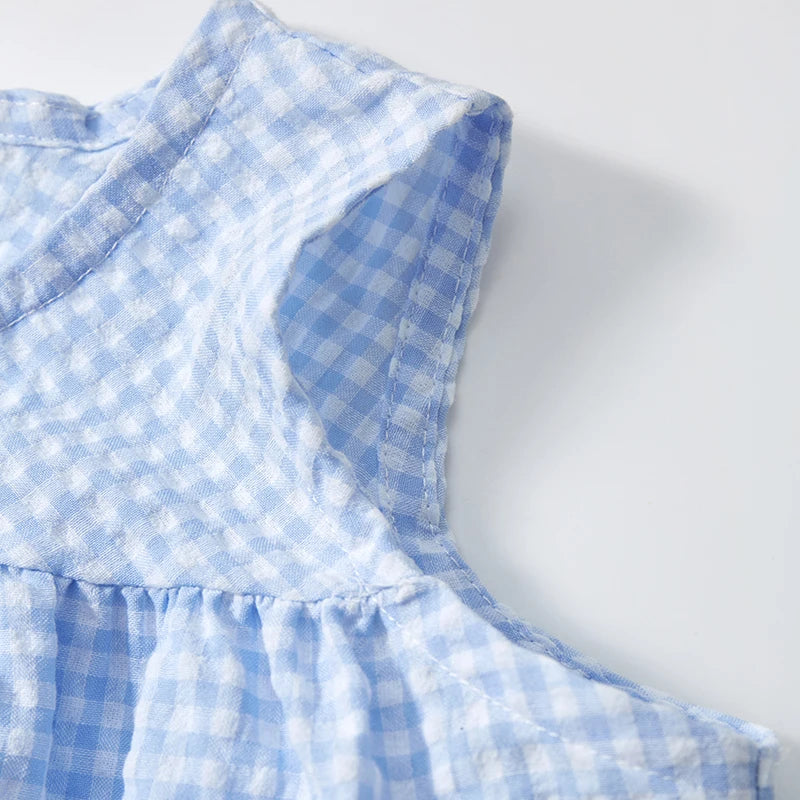 Little Maven 2024 Kids Clothes Summer Lattice Dress Baby Girls Clothes Cartoon Ducks Dresses Children's Clothing Vestidos Cotton