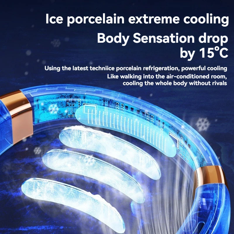🔥2025 New Portable Halterneck Fan USB Handheld Silent Multi-function Bladeless Mini Electric Fan Cross-border