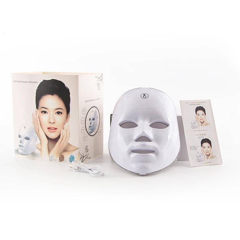 LED Facial Mask Red Light Therapy Photon Anti-Acne Wrinkle Removal Skin Rejuvenation Whitening Spa Mask Face Beauty Devices