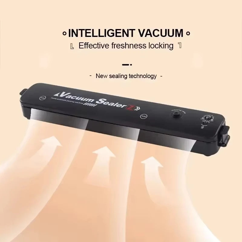 220V/110V Vacuum Sealer Packaging Machine with Free 10pcs Vacuum Bags Household Black Food Vacuum Sealer