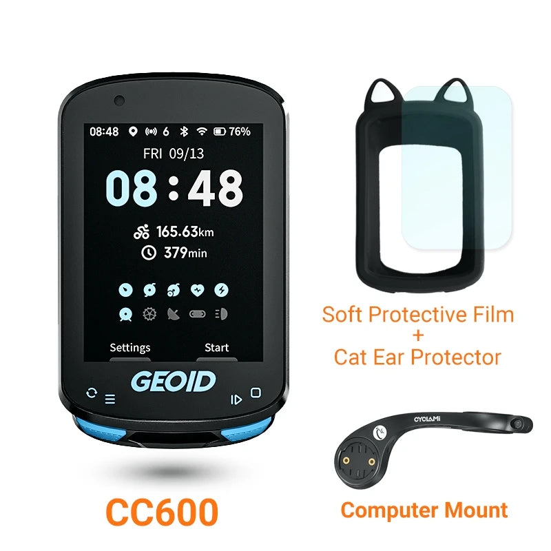 GEOID CC600 Smart Colorful Bike Computer Waterproof Wireless GPS Speedometer Support Automatically WIFI ANT+ Cycling Odometer