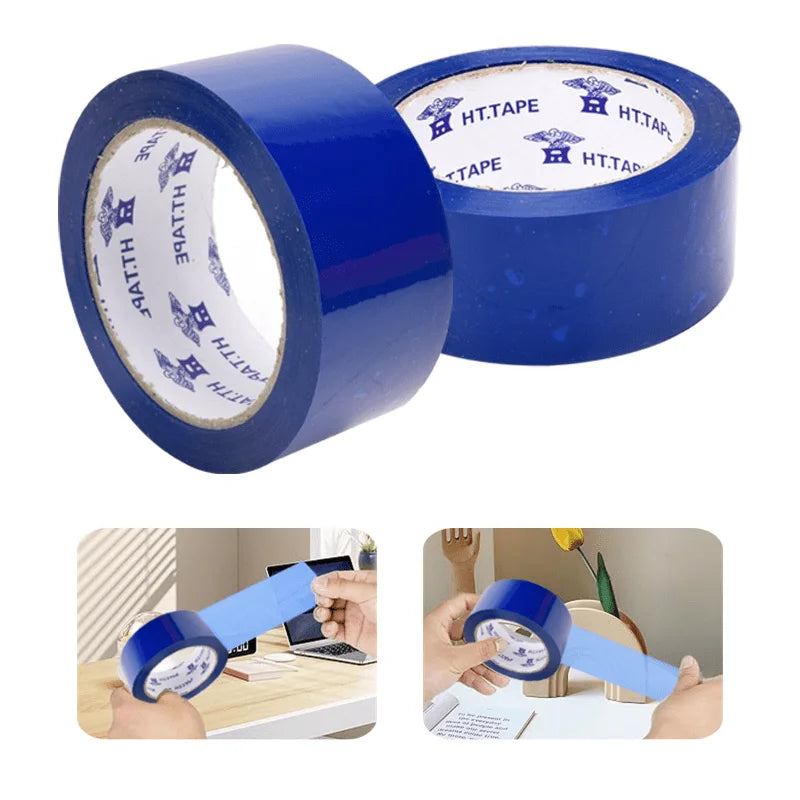 1800inch/Roll Sapphire Blue Tape Packaging Tool Office Packing Supplies PP Material Waterproof Durable Can Be Written As Marking
