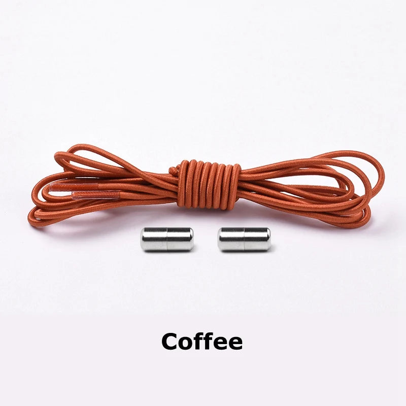 Elastic Laces Sneakers Round Shoelaces without ties Rubber No Tie Shoe laces Shoes Kids Adult Quick Shoe lace Rubber Bands