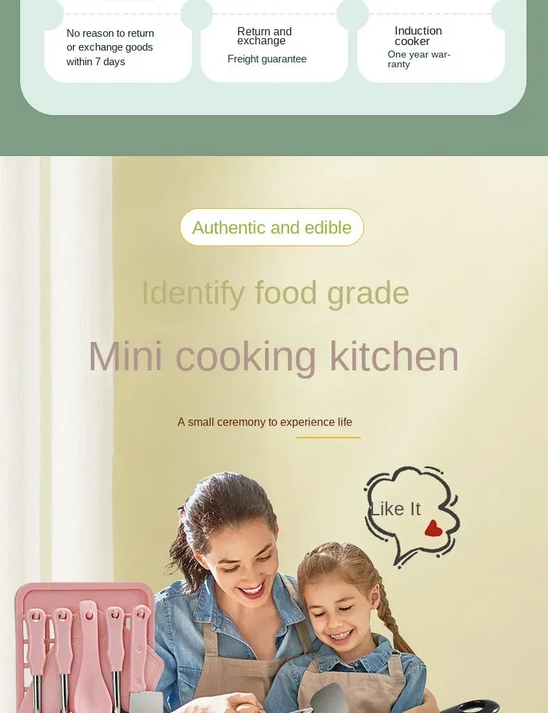 New Girl Baby Can Cook Funny Mini Kitchen Wholesale Real Cooked Family Toy Set Birthday Gift Girl Toys