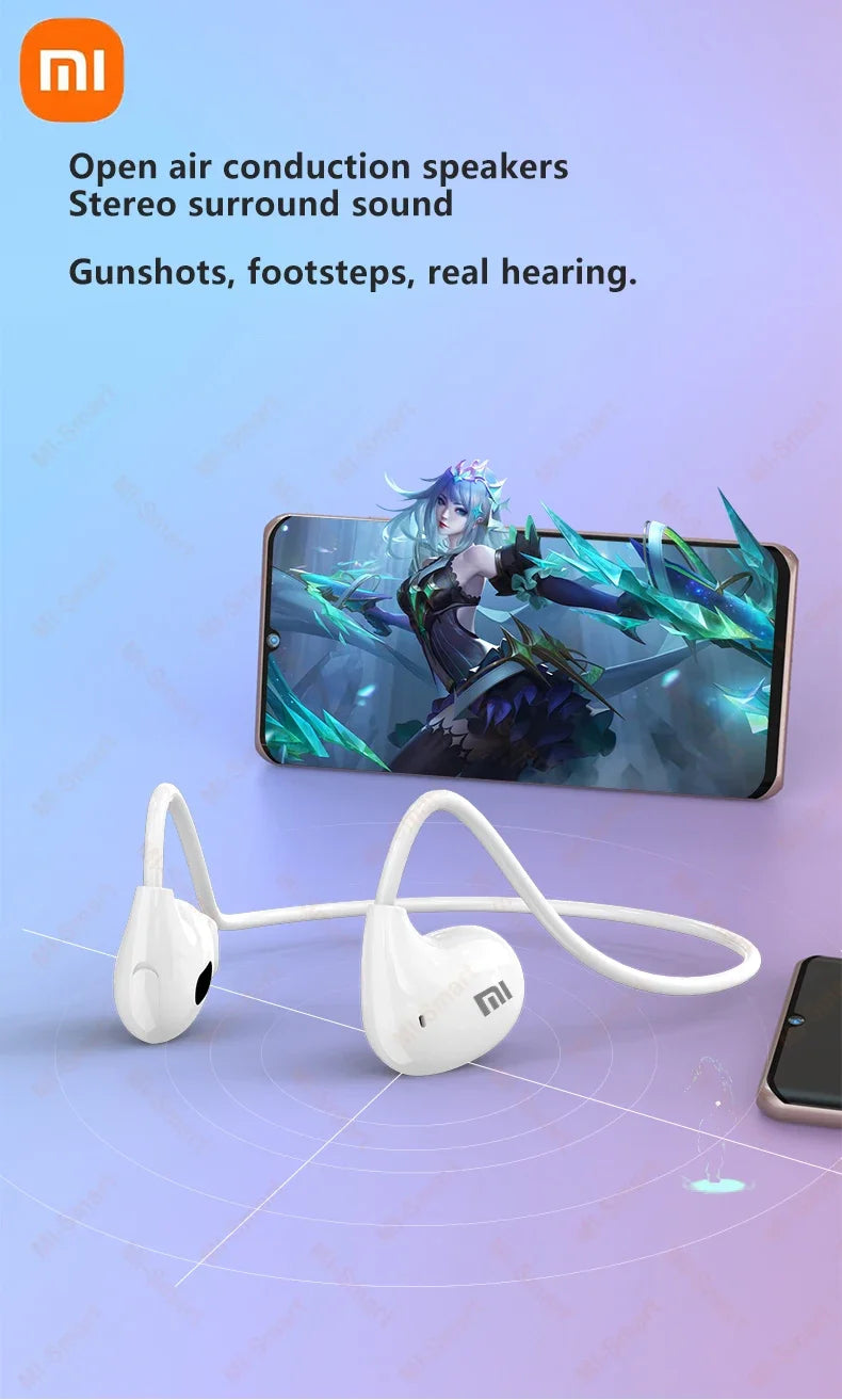 Xiaomi Wireless Bluetooth 5.3 Headphones Waterproof Headset Stereo Over-Ear Sports Earphones Earbuds with Mic Bone Conduction
