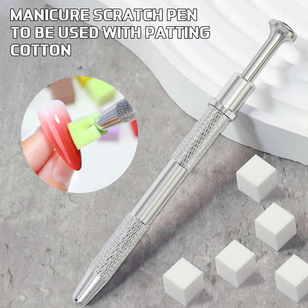 YIKOOLIN 50Pcs Soft Nail Sponges Nail Art Sponges With Grabbing Pen Nail Brush Manicure Nail Art Tools Professional Accessories