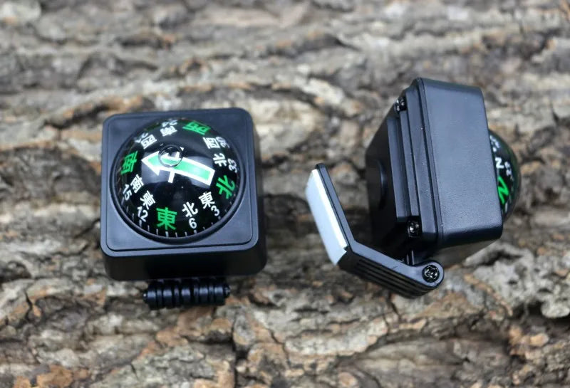 Outdoor Outing Car Guide Ball Self-driving Tour Compass with Thermometer Car Interior Decoration Accessories