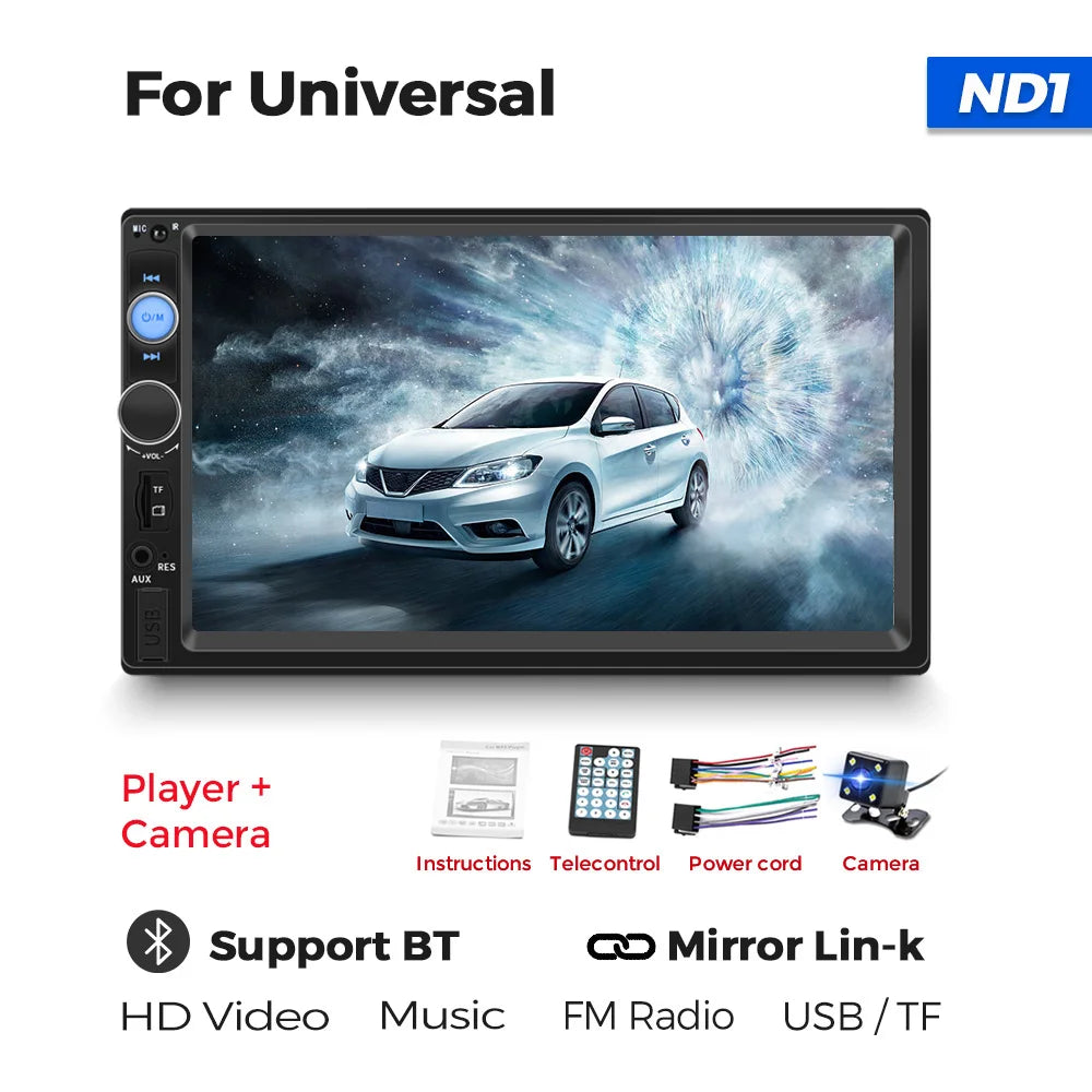 MEKEDE For Universal 2 Din Car Radio Autoradio Multimedia Player 2DIN Auto Audio 7inch HD Touch Screen MP5 USB BT TF Card