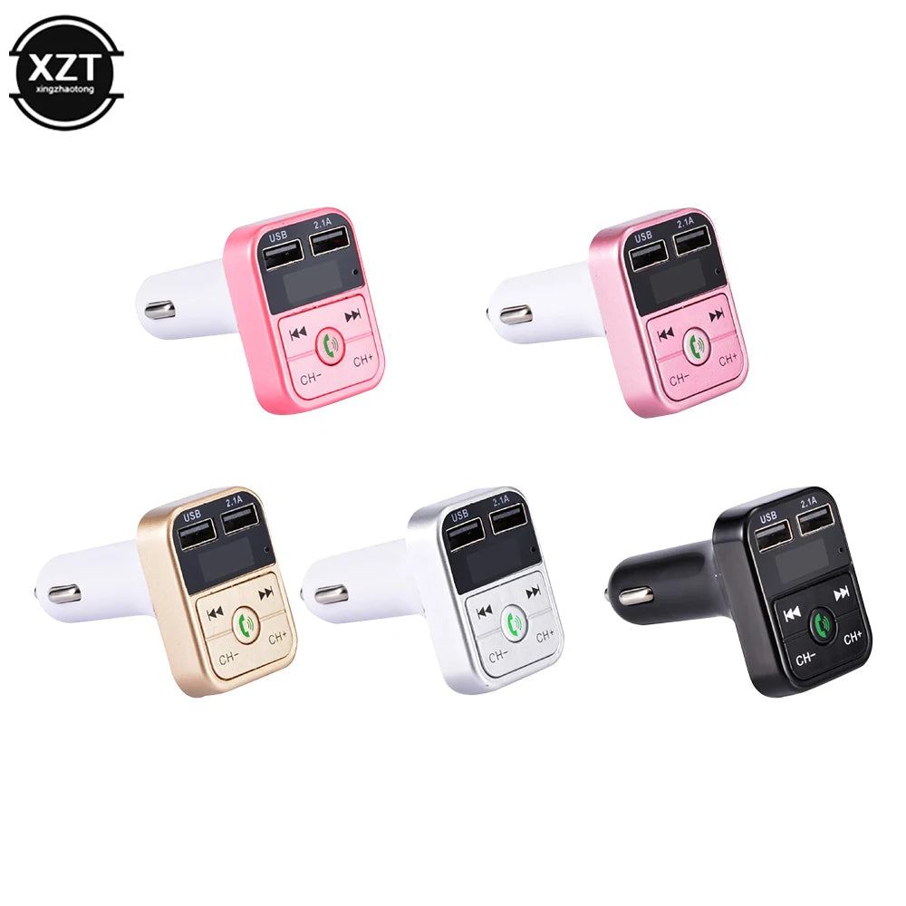 Car Handsfree Wireless Bluetooth-Compatible 5.0 FM Transmitter LCD MP3 Player Car Accessories Dual USB Charger FM Modulator