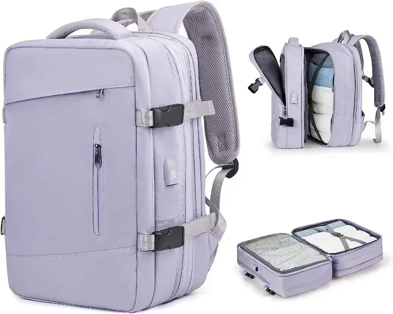 Large Travel Backpack for Women Men Laptop Backpack with Shoe Compartment Waterproof Hiking Carry on Backpack Expandable