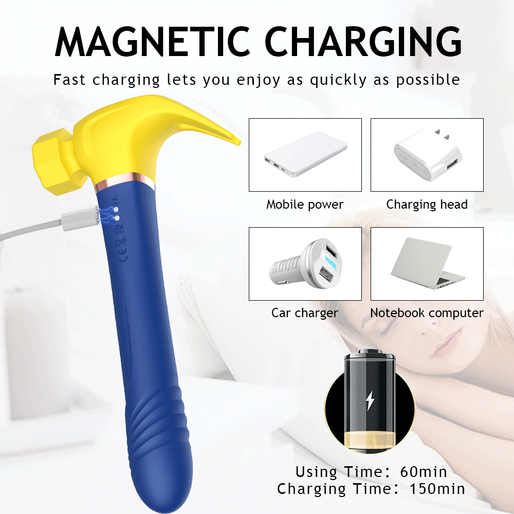 Hammer Vibrator Multifunctional Sex Machine G Spot Stimulation Telescopic Dildo Vaginal Massage Clit Sucking Female Masturbator