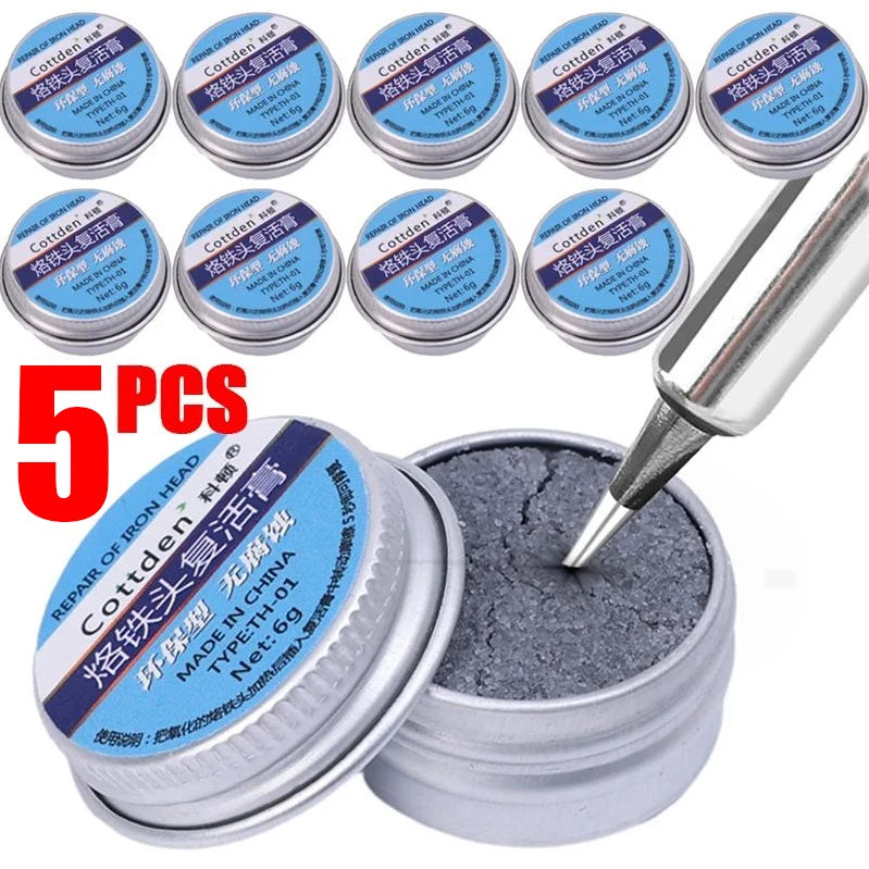 5/1Pcs Soldering Iron Tip Refresher Non-stick Tin Solder Cream Clean Paste for Oxide Head Resurrection Oxidative Activator