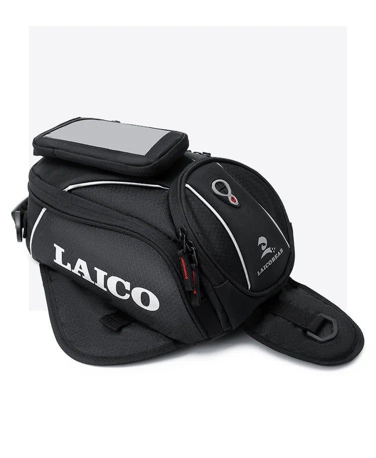2023 New Strong Magnetic Motorcycle Tank Bags Mobile Phone Navigation Motorbike Oil Tank Bag Bigger Window Fixed Straps