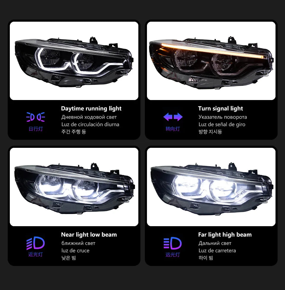 Car Lights for BMW F32 F36 M4 LED Headlight 2013-2019 4 series 425i F82 M3 Head Lamp Drl Projector Lens Automotive Accessories