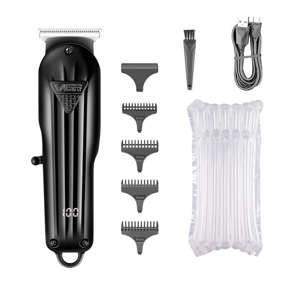 VGR Hair Clipper Professional Hair Cutting Machine Rechargeable Barber Hair Trimmer Cordless Haircut Clipper for Men V-282 V-982