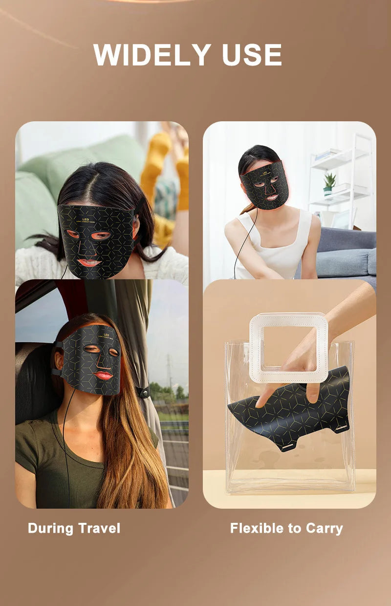 NIR LED Face Mask Neck Mask 92 and 78 Lamp 368 and 312 Beam Infrared Light Therapy 3 Brightness Reduce Wrinkle Acne Facial Care