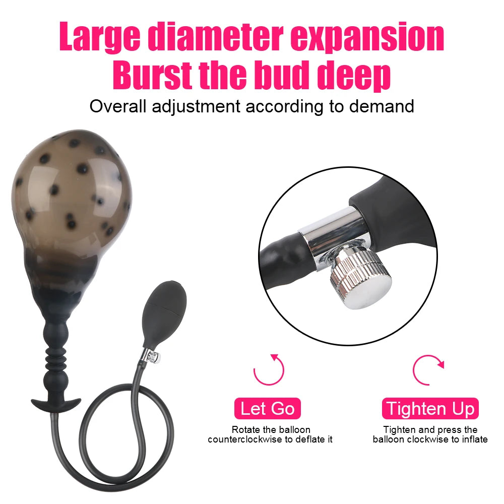 18-52cm Inflatable Anal Beads Anal Plug For Women Vaginal Dilator Men Butt Expander Big Dildos Female Masturbator Sex Toys Adult