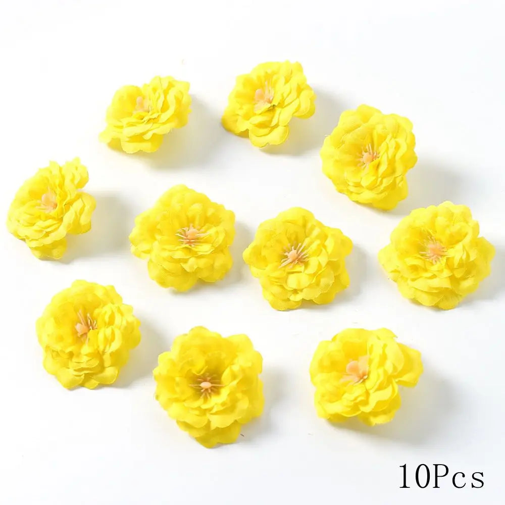 Yellow Artificial Flowers Heads Silk Fake Flowers for Home Decor Party Wedding Decoration DIY Valentine's Day Gifts Accessories