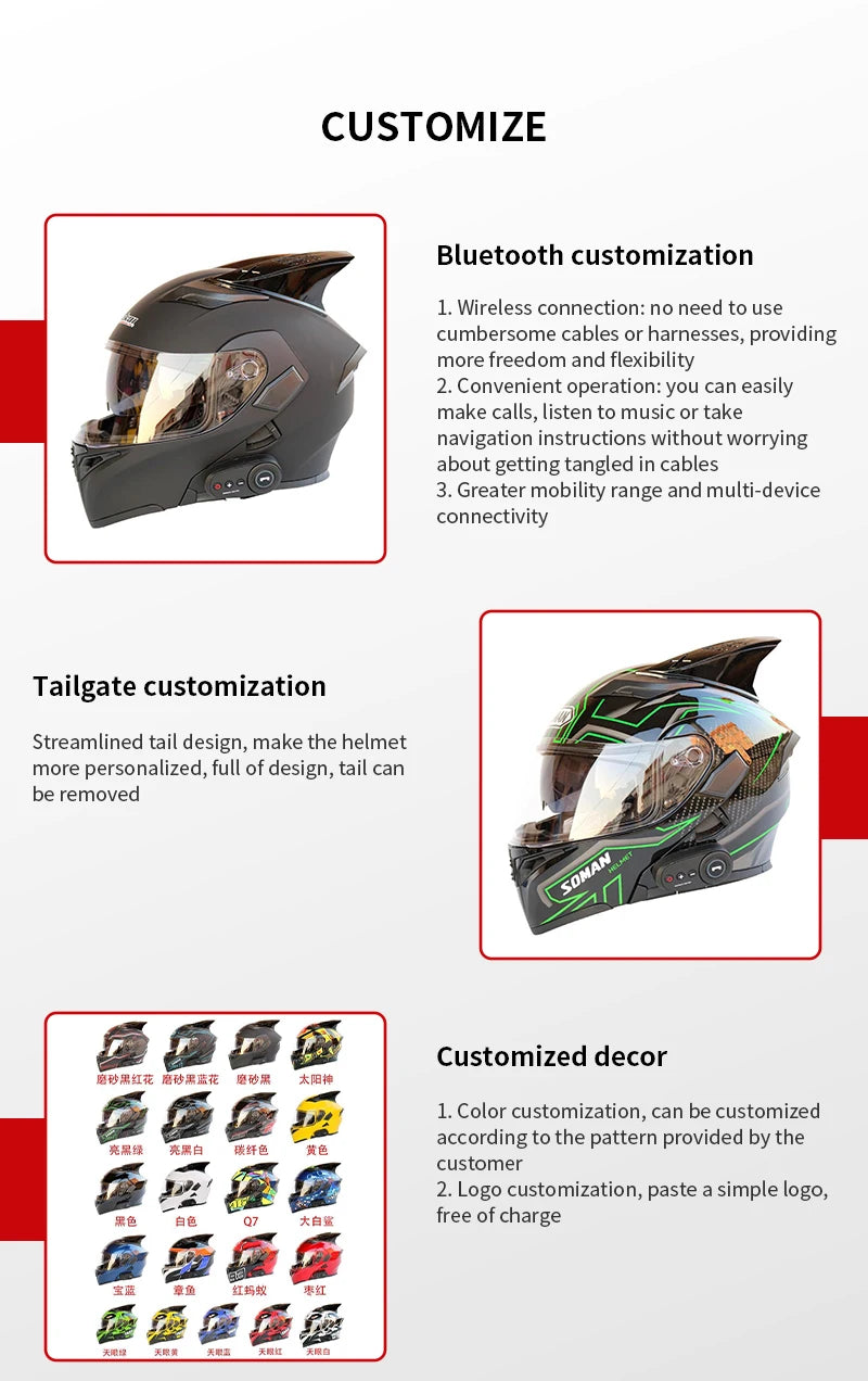 modular smart motorcycle helmets cover full face motorcycle accessories helmet for men classic retro