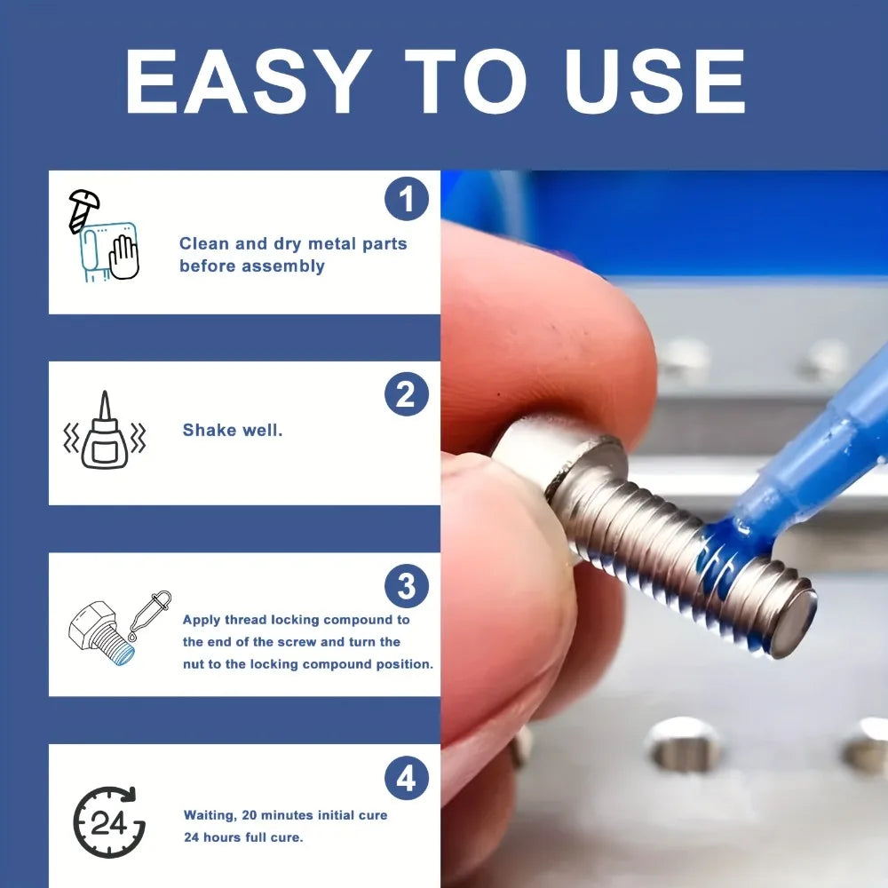 50ml Threadlocker Anaerobic Glues Anti Loose Screw Glues Fastening Sealant Quickly Cured Thread Locking Agent Sealant for Screws