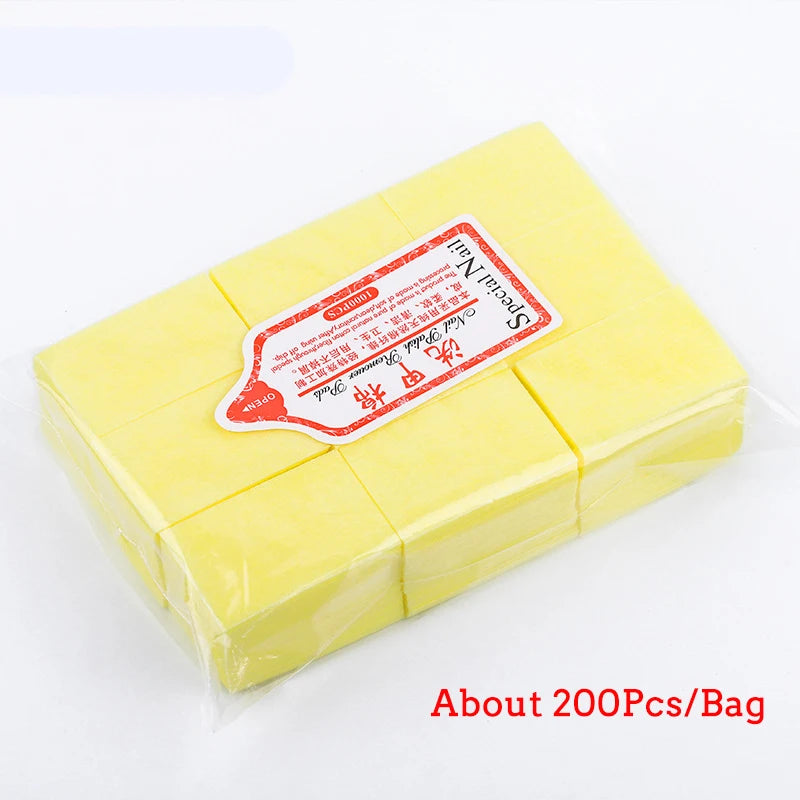 400/600Pcs/pack Solid Durable Nail Tools Manicure Gel Nail Polish Remover Pads Lint-Free Wipes 100% Cotton Napkins Wraps