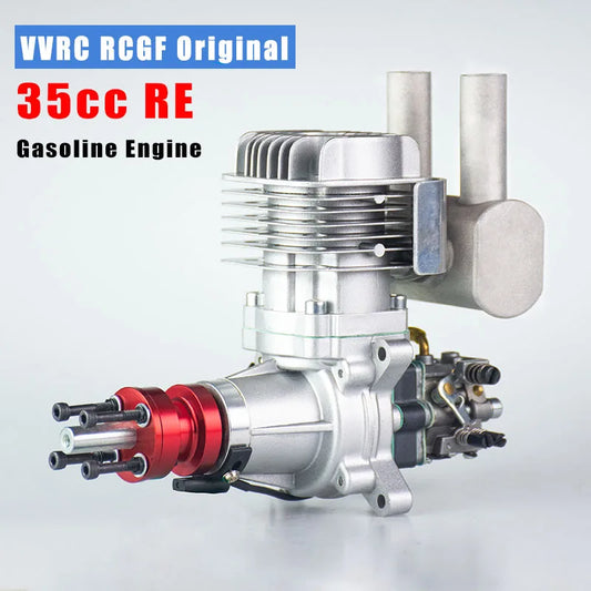 NEW V2 VVRC RCGF 35cc Petrol/Gasoline Engine with Rear Exhaust pipe for RC Model Airplane
