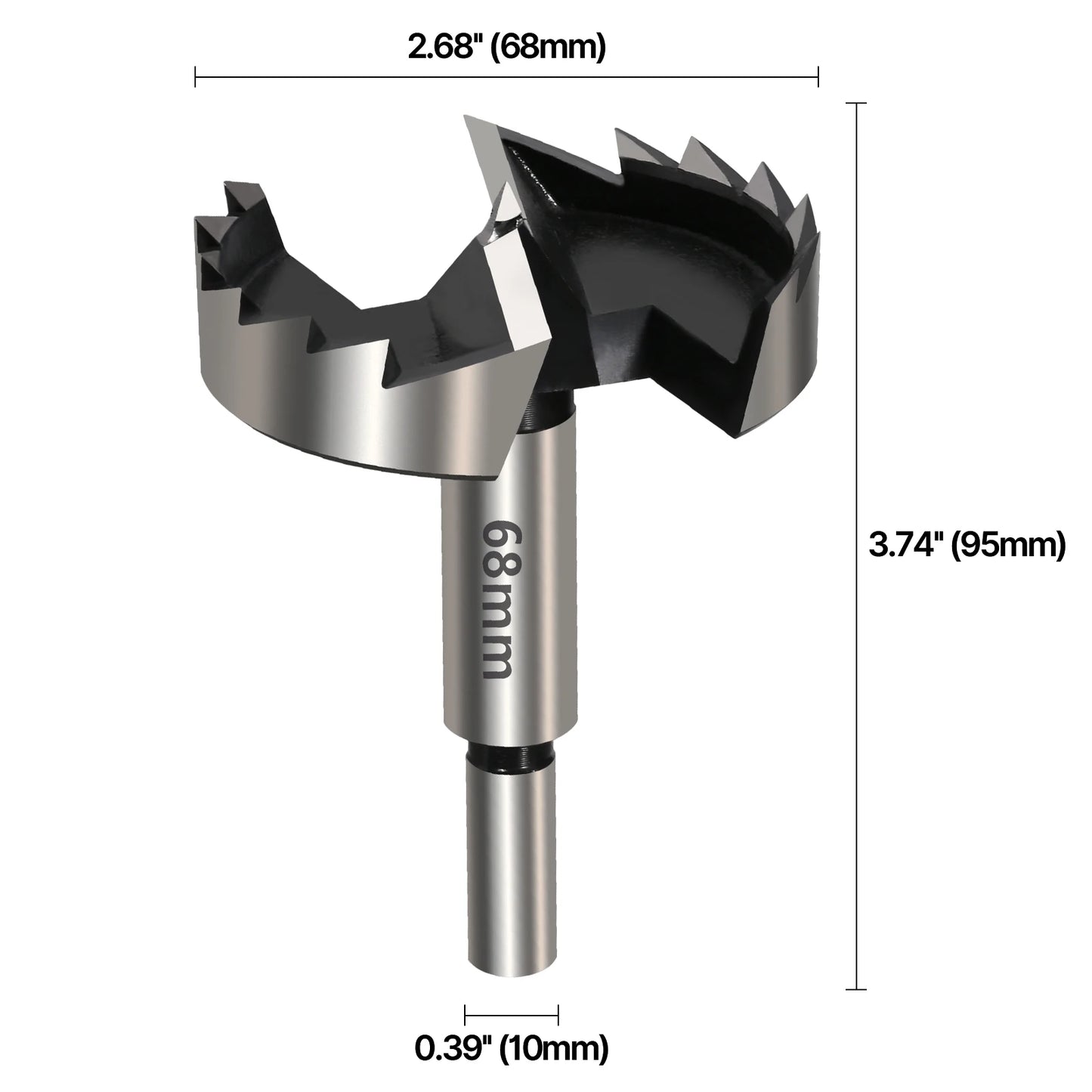 Vearter 1Pc 6mm-100mm Forstner Woodworking Tools Hole Saw Hinge Boring Drill Bits Round Shank High Carbon Steel Cutter