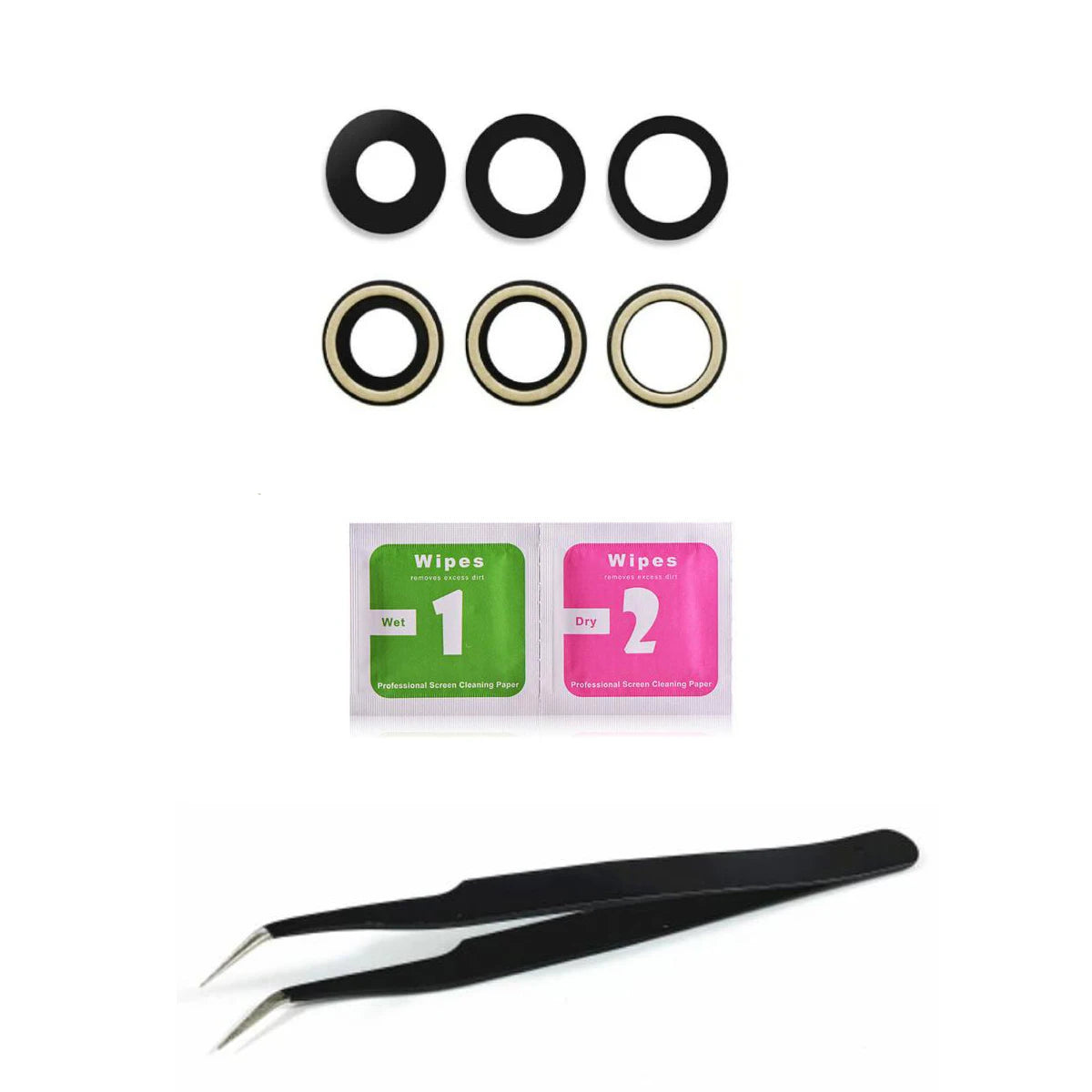 New Back Camera Glass Replacement for iPhone 11 13 14 Pro Max 12 Mini X Xs Max Xr 8 7 6S Plus Broken Camera Lens Repair Kits