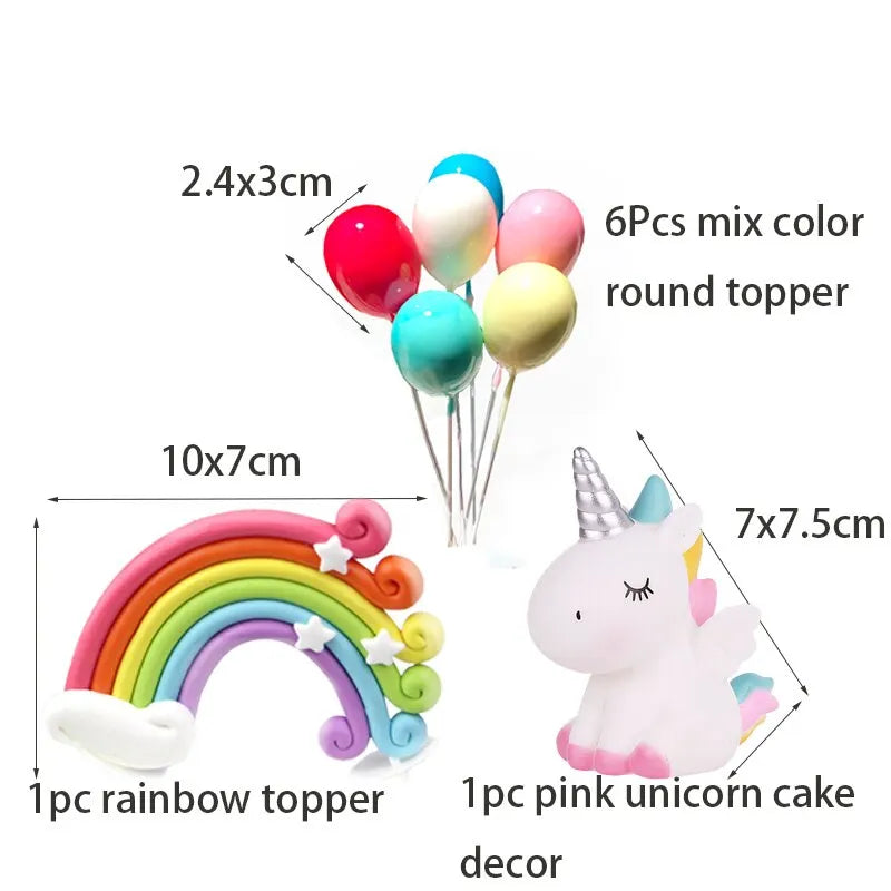Unicorn Party Cake Topper Cloud Rainbow Cake Flags Decor Kids Birthday Party Cupcake Topper Unicorn Party Supplies