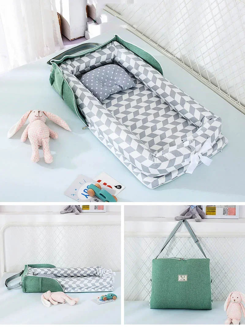 New Baby Nest Playpen Bed Newborn Crib Cushion Bassinet Stroller Fence with BagTravel Portable