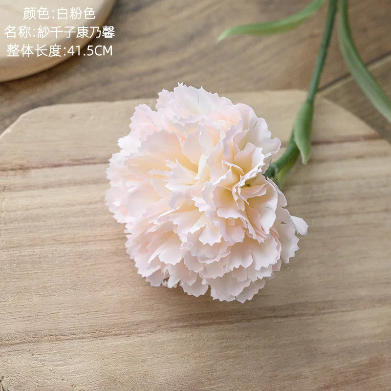 41.5cm 1/6/10pcs Artificial Carnation Flower Bouquet Silk Flowers Fake Plant For Mother's Day Home Party Decoration