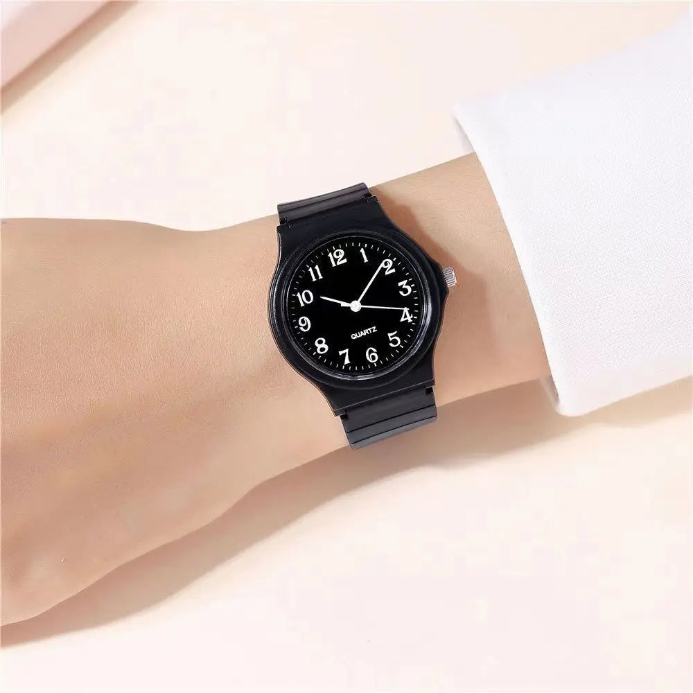 YIKAZE Exam Watch Silicone Strap Simple Women Watch Student Ladies Quartz Wristwatch Waterproof Round Small Dial for Women