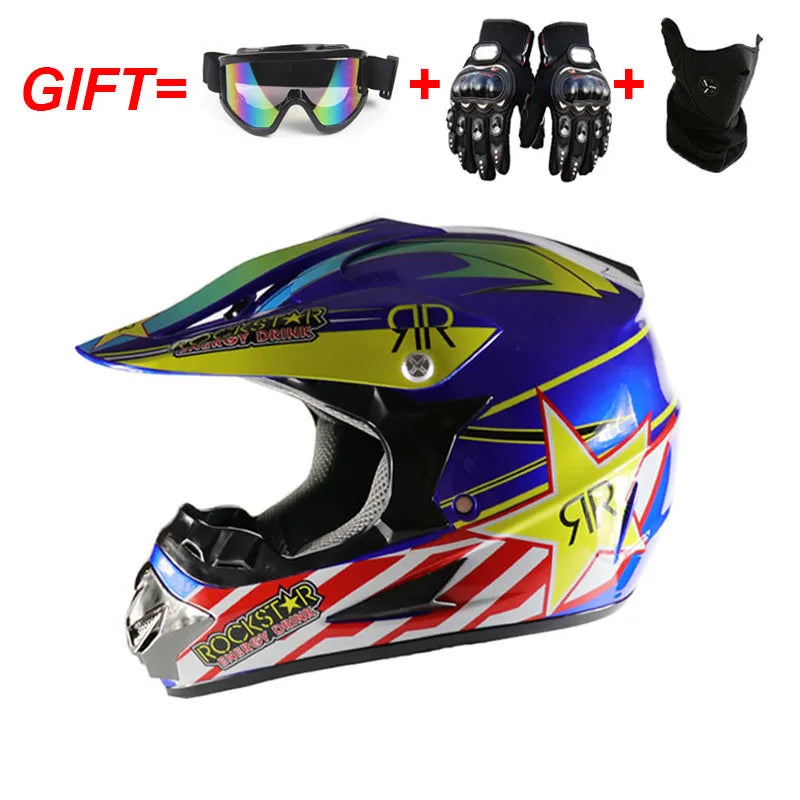 Adult Motocross Dirt Bike Helmet Dirtbike ATV Helmet Unisex Adult Men Women Adjustable Off-Road Motorcycle Helmet