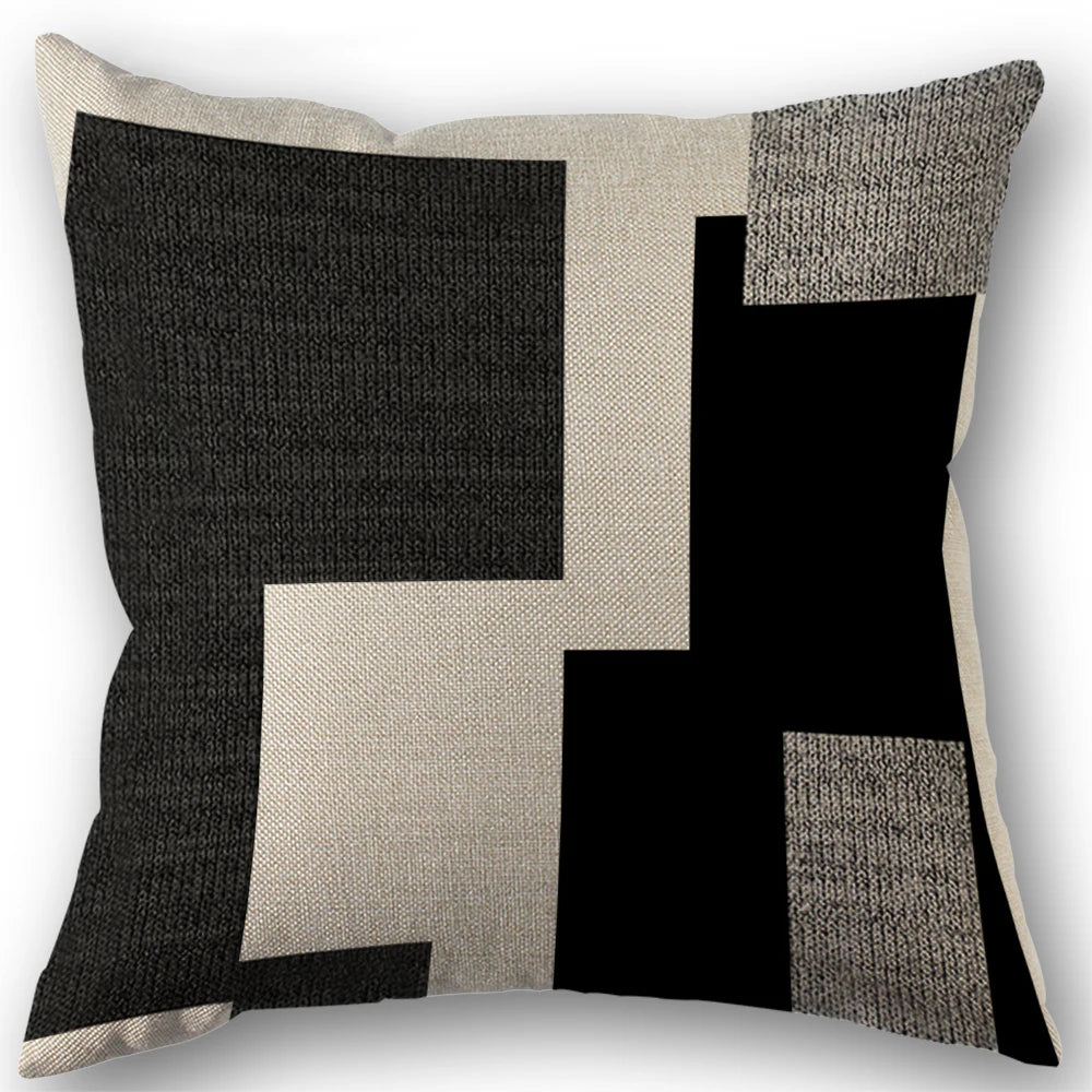 1/4pcs Abstract Geometric Throw Pillow Covers 45X45cm Modern Boho Black And White Decorative Cushion Cases Home Decor