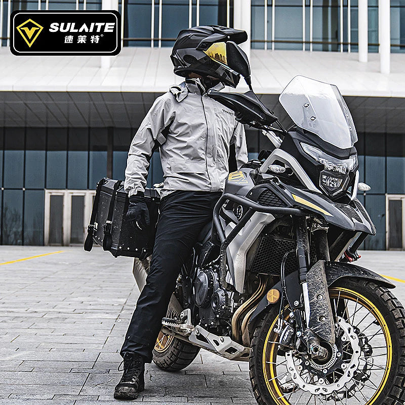 SULAITE Motorcycle Raincoat Suit Men Outdoor Waterproof Rainwear Shoes Cover Ultrathin Rain Coat Cycling Fishing Climbing Jacket
