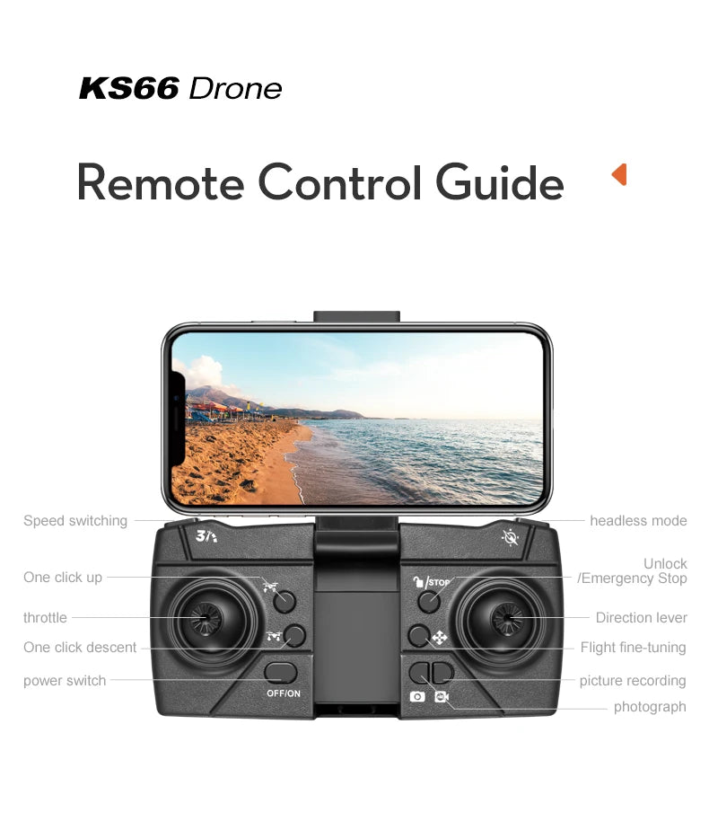 New KS66 4K Drone 8K Professional HD Dual Camera GPS 5G WIFI FPV Optical Flow Localization Brushless Motor RC Quadcopter 9000M