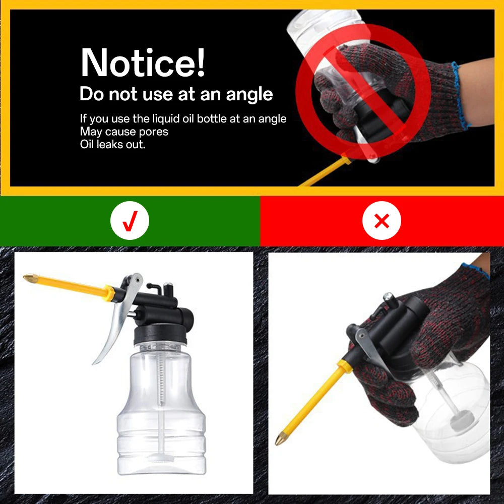 250ml transparent high-pressure Oil Cans Oiler Grease Guns butter hose manual high-pressure pump oiler grease gun