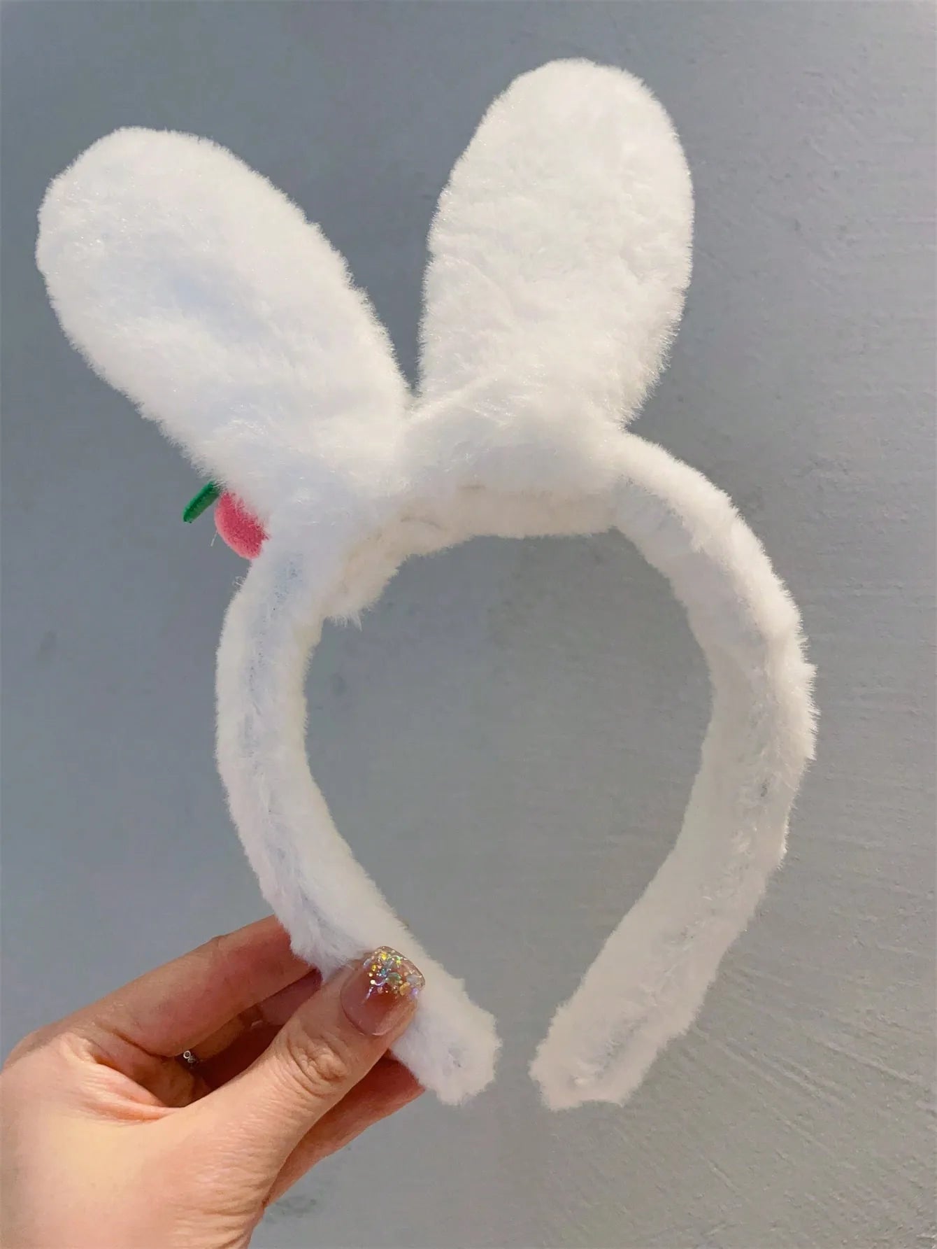 1 hair band cute large rabbit ears hair band for women 2024 autumn and winter new plush hair card for face washing