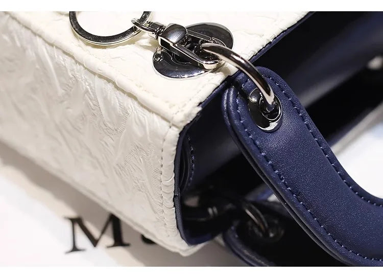 2024 New Fashion and Popular Handheld Square Bag with Contrast Color Women's Beautiful and Luxury Shoulder Bag with Decoration