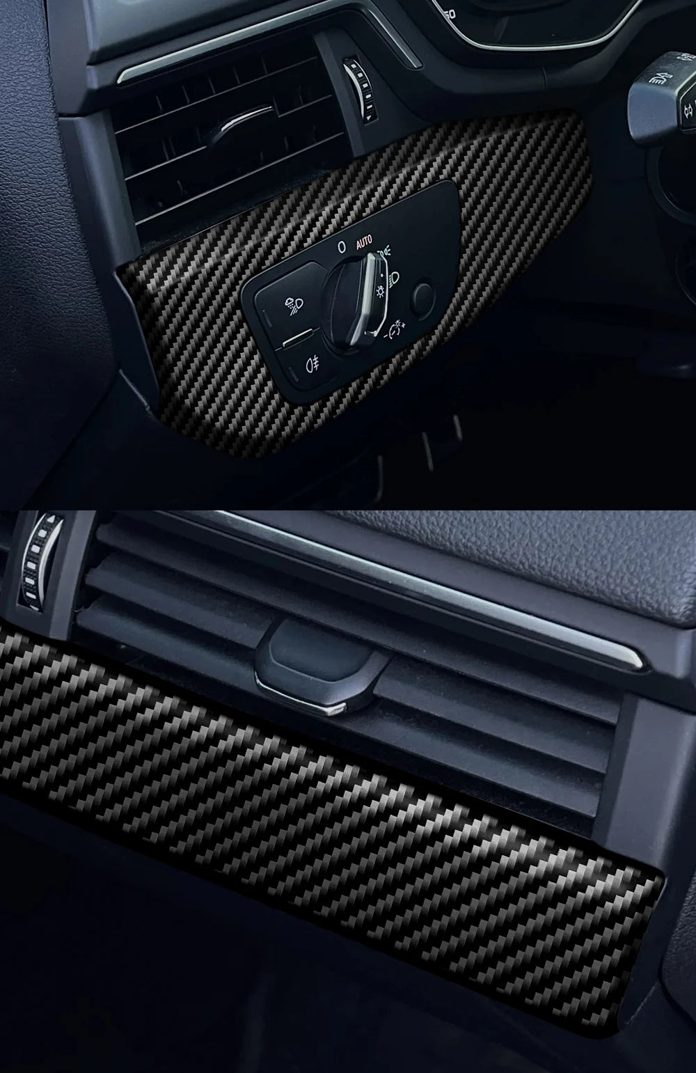 Car Wrap Vinyl Film 2D Glossy Carbon Fiber Sticker Anti-Scratch Black Color Change Film Bubble Free Decal for Car Accessories
