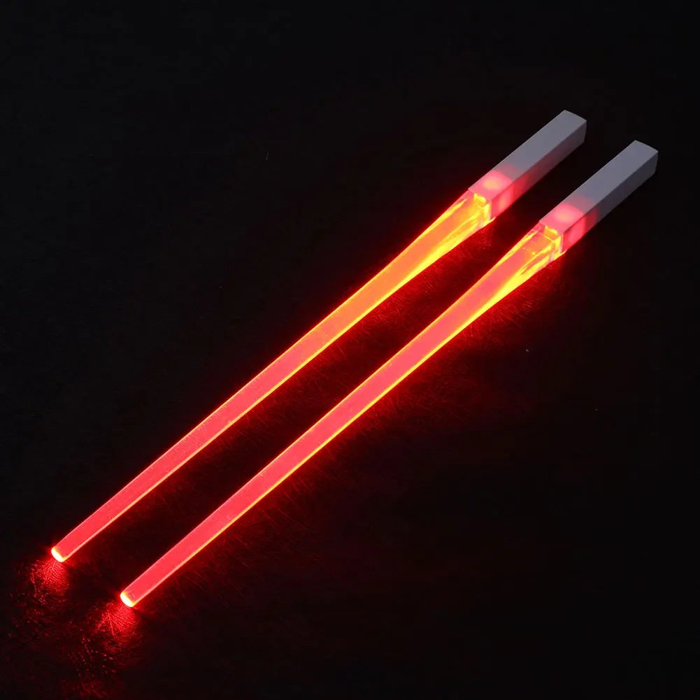 Novel 1 Pair LED Luminous Chopsticks Light Up Durable Lightweight Kitchen Dinning Room Party Food Safe Tableware Multi-color Hot