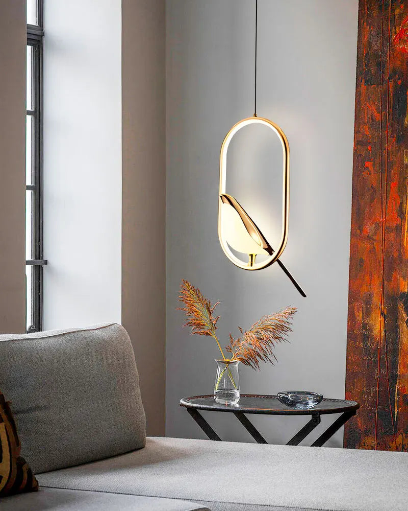 Modern LED Magpie Bird Pendant Lights Chandelier Lighting for Sofa Background Kitchen Indoor Hanging Lamps Corridor Gold Silver